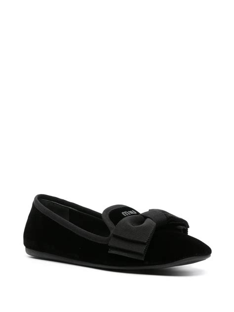 miu miu velvet loafers|Miu Miu Velvet Bow Accents Loafers w/ Tags .